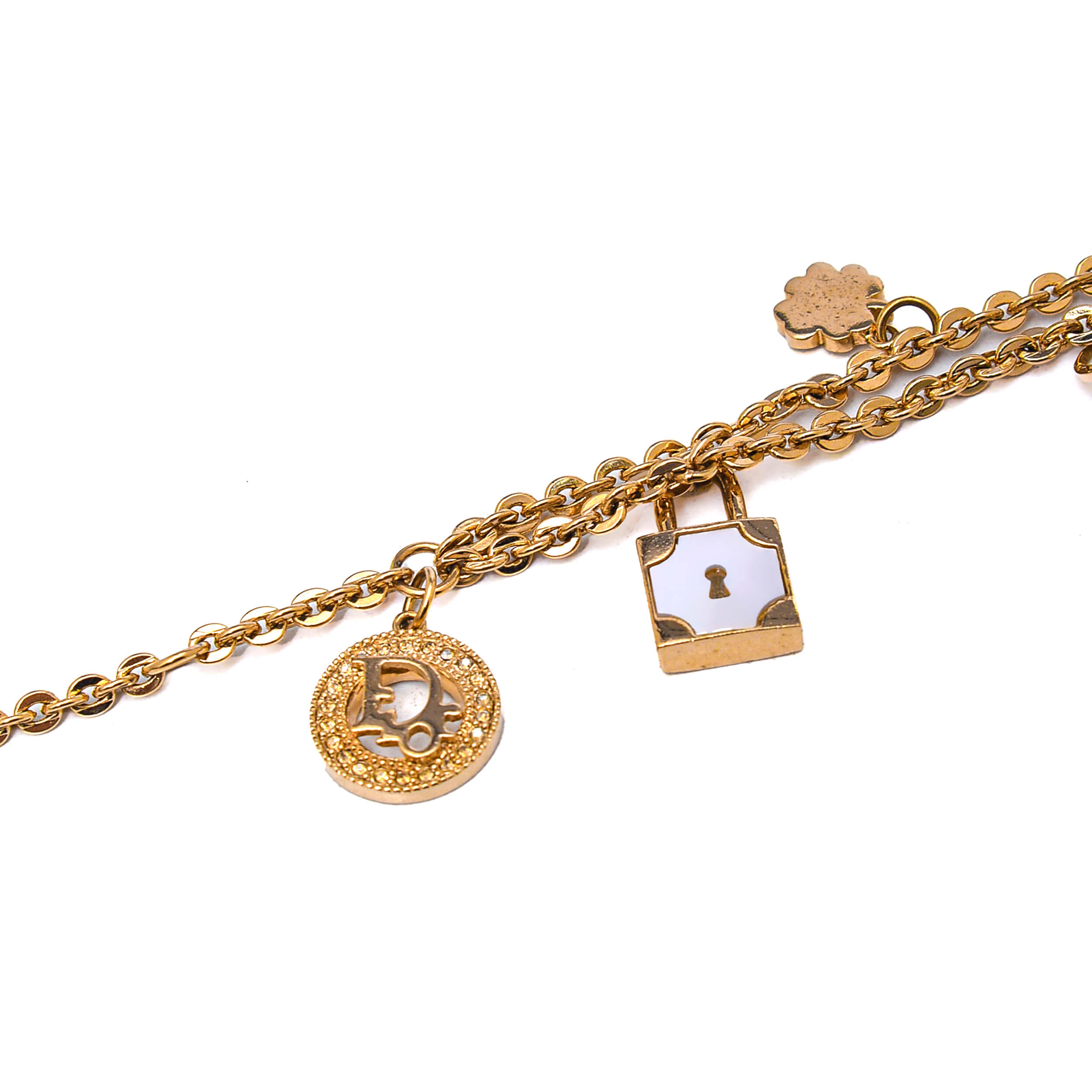 Christian Dior - Gold Tone Chain&Charm Bracelet